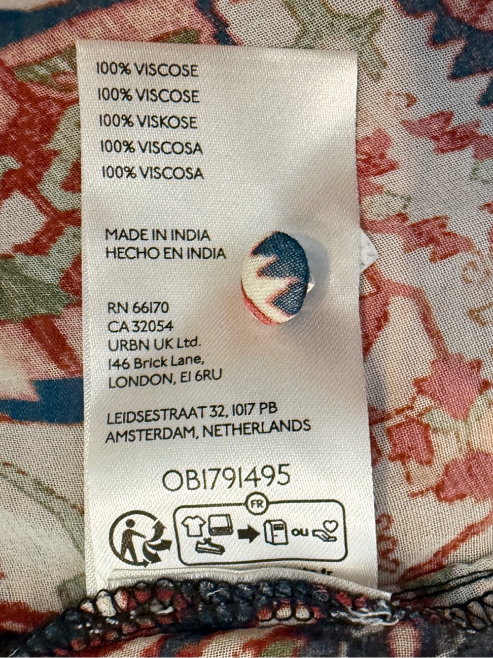 Anthropologie Estela Sheer Printed Blouse Medium Boho Rug Print Balloon Sleeve - Picture 12 of 16